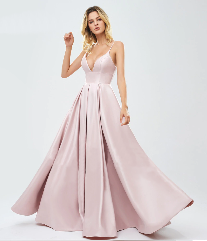 Ambika Satin Formal Gown - Pink – Micaah